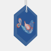 Art populaire scandinave Bleu ornement de verre d' (Avant droite)