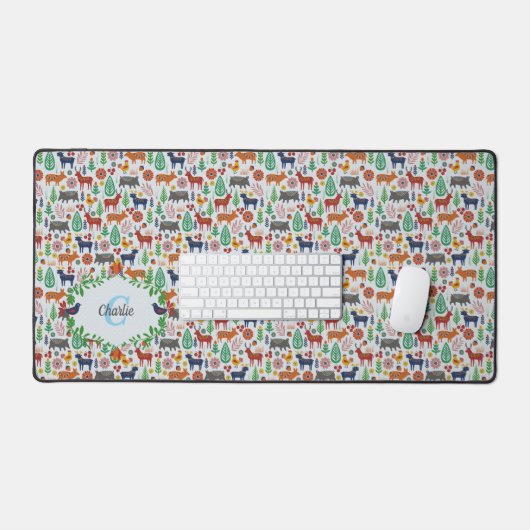 Art populaire scandinave Monogramme Motif Boho Mod (Clavier et souris)