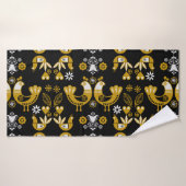 Art populaire scandinave Oiseaux (Serviette de bain)