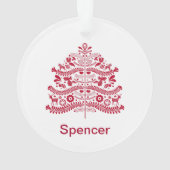 Art populaire scandinave rouge Arbre de Noël nordi (dos)