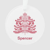 Art populaire scandinave rouge Arbre de Noël nordi (devant)