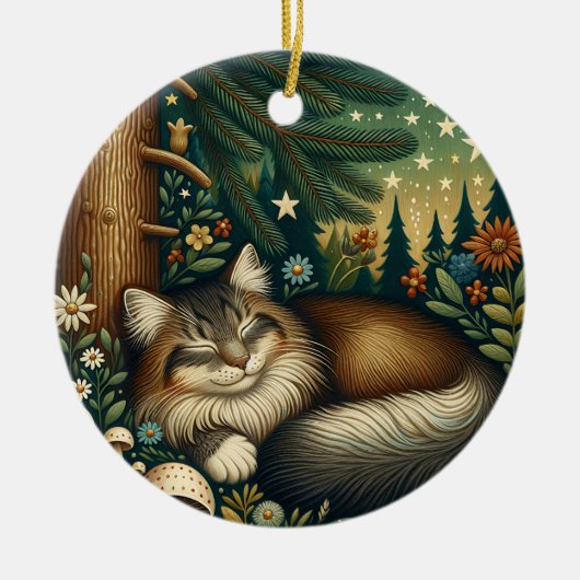 Art populaire scandinave style ornement de chat (Devant)