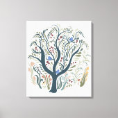 Art populaire Whimsical Forêt Tons Terre Toile Art (Recto)