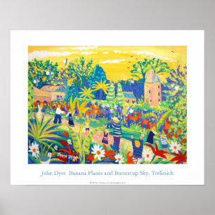 Art Poster: Banana, Buttercup Sky, Trelissick Poster