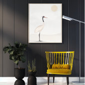 ART poster l Crane, minimalist, aesthetic, white, 