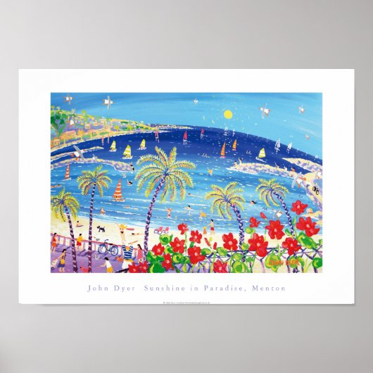 Art Poster: Sunshine in Paradise, Menton Frankrijk Poster (Voorkant)