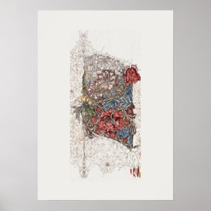 ART POSTER : WILLIAM MORRIS : WALL FLOWER : 1890