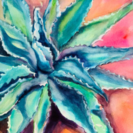 Art Print - Texas Agave Poster Glazen Onderzetter