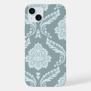 Art Rococo Damassé I Bleu Canard Œuf+Turquoise