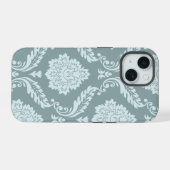 Art Rococo Damassé I Bleu Canard+Turquoise (Verso Horizontal)