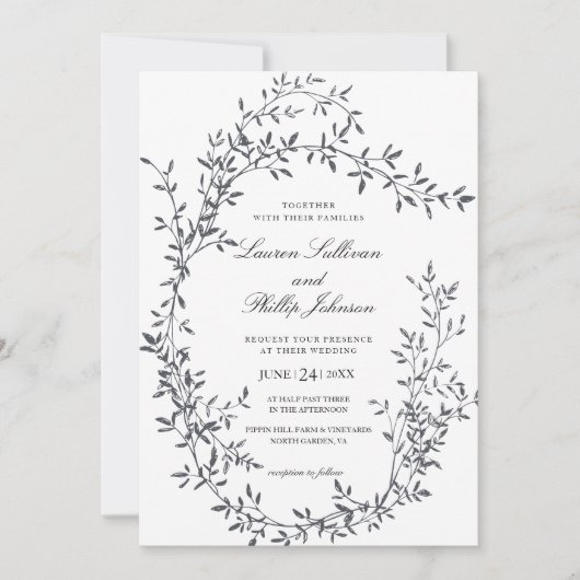 Art Romantique Floral Mariages Invitations (Devant)