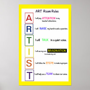 Art Room Regels. Poster