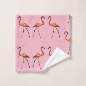 Art rose de Flamants roses sur l'ensemble de (Gant de toilette)