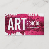 Art School Pink Magenta Ink Splash Carte de visite (Devant)