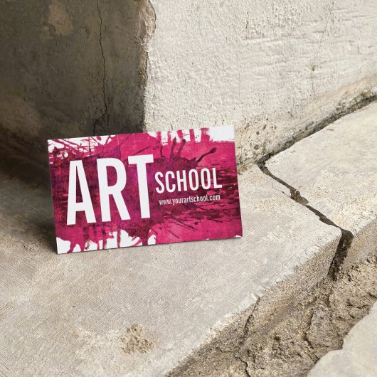 Art School Pink Magenta Ink Splash Carte de visite