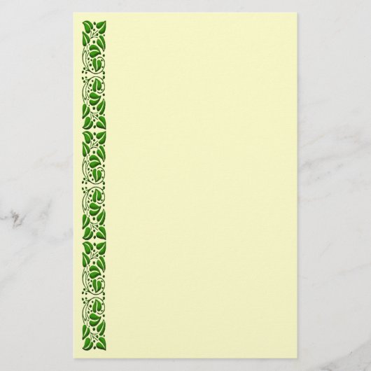  Art Scrolling Leaf Border Stationery Briefpapier (Voorkant)