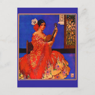  Art Senorita met Guitar Notecards Briefkaart