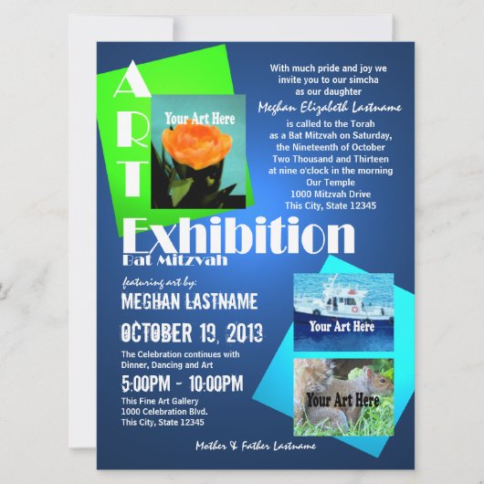 Art Show Bat Mitzvah Kaart (Voorkant)