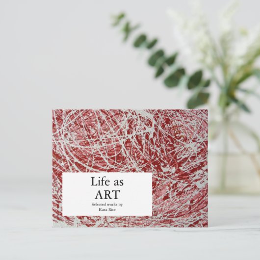 Art Show Invitation Abstract Art Briefkaart (Staand voorkant)