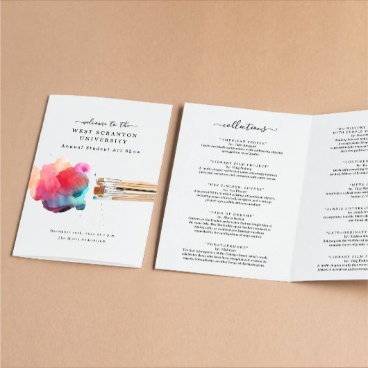 Art Show programma voor atelier, school, etc. Flyer