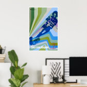 Art Ski Nautique Affiche Rétro Impression Maison V (Bureau à domicile)