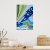 Art Ski Nautique Affiche Rétro Impression Maison V (Cuisine)