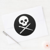 Art Skull Ronde Sticker (Envelop)