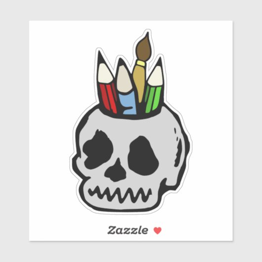 Art Skull Sticker (Vel)