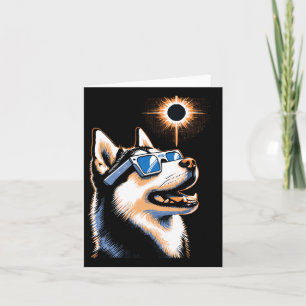 Art Solar Eclipse Husky Hond Dragen Eclips Bril Kaart