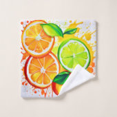 Art Splash de Fruits Citriques Vibrants (Gant de toilette)