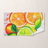 Art Splash de Fruits Citriques Vibrants (Serviette à main)