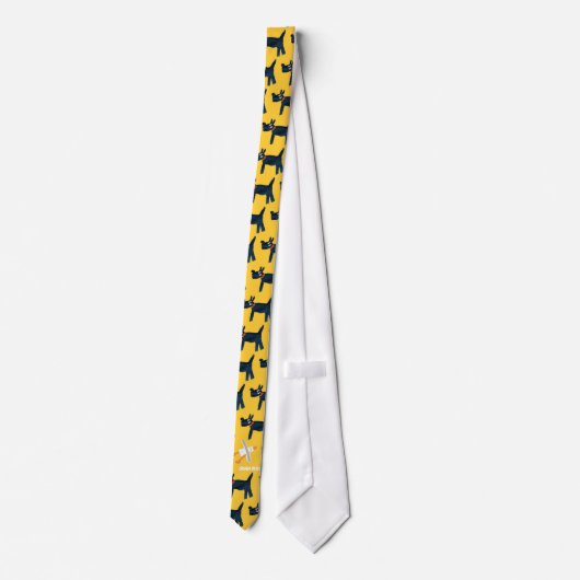 Art Stropdas: Scotty Dog en Seagull Yellow Stropda Stropdas (Achterkant)