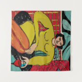 Art Studio voegt tekst toe, tapijt Wandkleed (Voorkant (horizontaal))