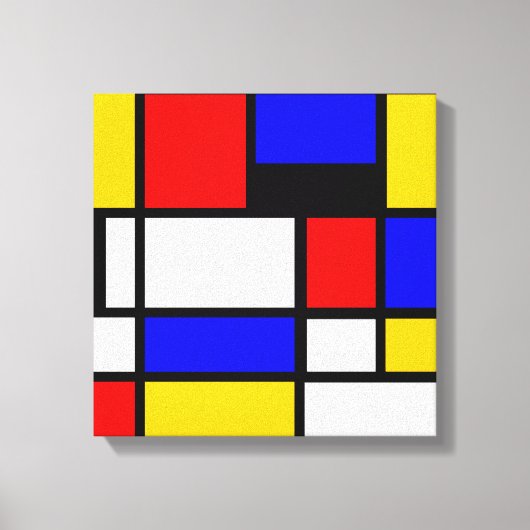 Art Style Mondrian Canvas Afdruk (Voorkant)