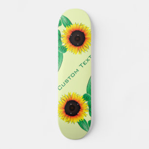 Art Sunflower - Jouw tekst toevoegen / Naam- Skateboard