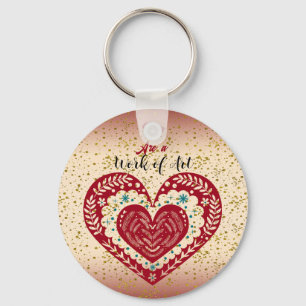 Art Sweeping Heart Romantic Love Quote Sleutelhanger