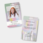 Art Teacher Custom Foto ID Badge kunstenaar (Front & Back)
