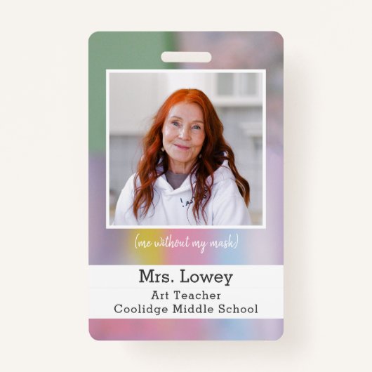 Art Teacher Custom Foto ID Badge kunstenaar (Voorkant)