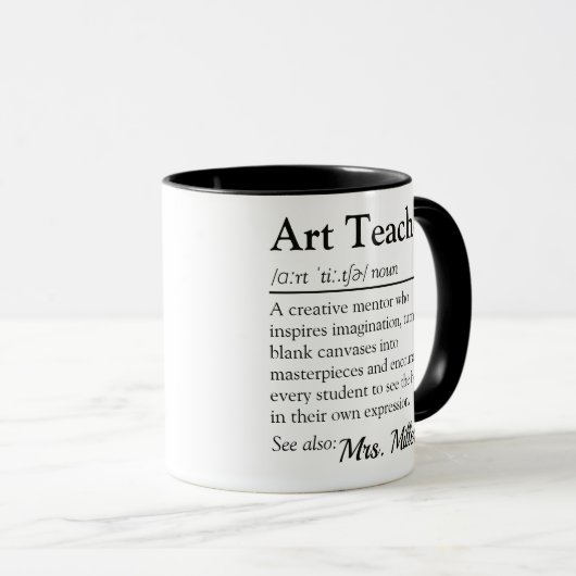 Art Teacher Definition Custom Teacher Appreciation Mok (Voorkant rechts)