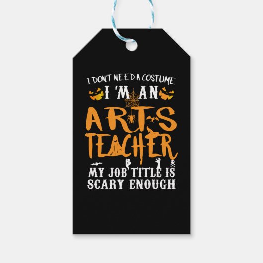 Art Teacher Halloween Funny Costume Cadeaulabel (Voorkant)