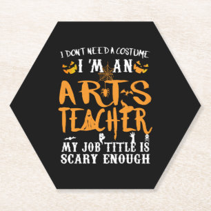 Art Teacher Halloween Funny Costume Kartonnen Onderzetters