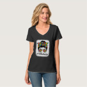 Art Teacher Messy Bun Supporting Autism Awareness  T-shirt (Voorkant volledig)