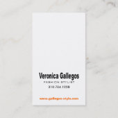 Art Tech Visitekaartje "Mode Stylist" (Achterkant)