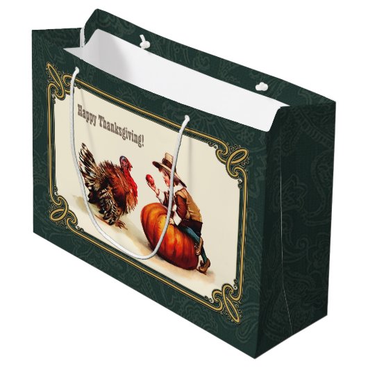  Art Thanksgiving Gift Large Cadeautasje (Voorkant Gekanteld)