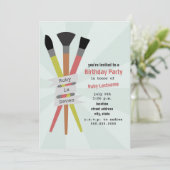 Art Thème Anniversaire Fête Invitation (Debout devant)