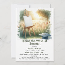 Art Theme Graduation Party Invitation