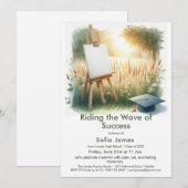 Art Theme Graduation Party Invitation Kaart (Voorkant / Achterkant)