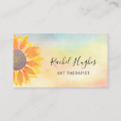 Art Therapist Sunflower Carte de visite d'aquarell (Devant)