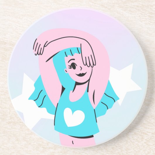 art trans sur dessous de verre en grès (Devant)