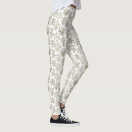 Art Tree Gold Holiday-kerstWITTE Leggings